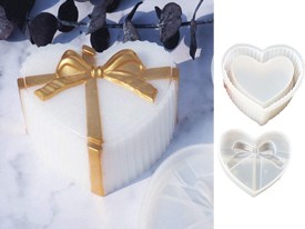 Molde silicona alhajero corazon con moño 